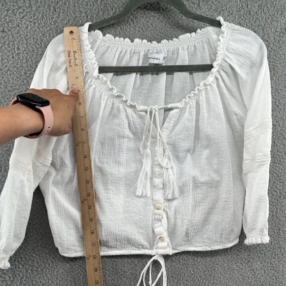 faithfull the brand blouse top tassels boho peasant resort beachy size 4 - Picture 9 of 12
